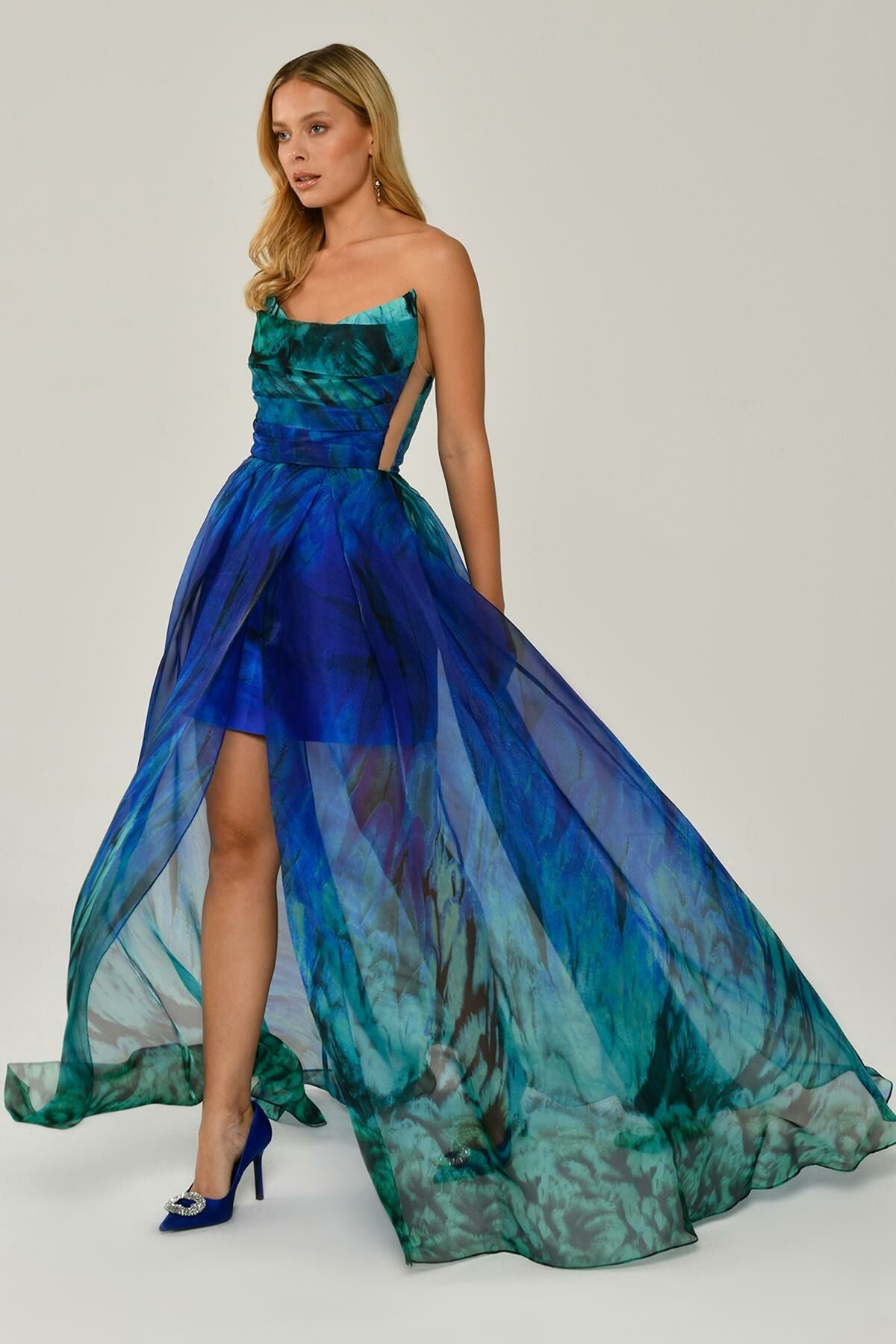 Ocean Dress ✨Rochie de Seară în Tonuri de Albastru și Verde"